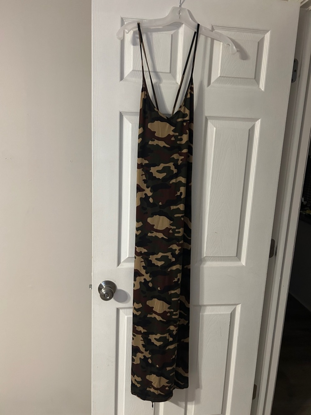 Camo Slip Dress - Strappy Maxi